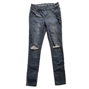 SWS Denim Charcoal Distressed Brazil Low Rise Skinny Jeggings Size M